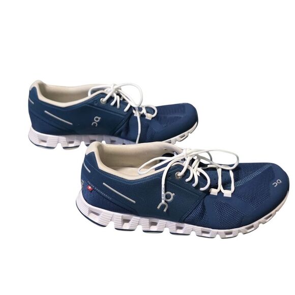 On Cloud Blue And White Running Shoes W8 - Picture 2 of 8